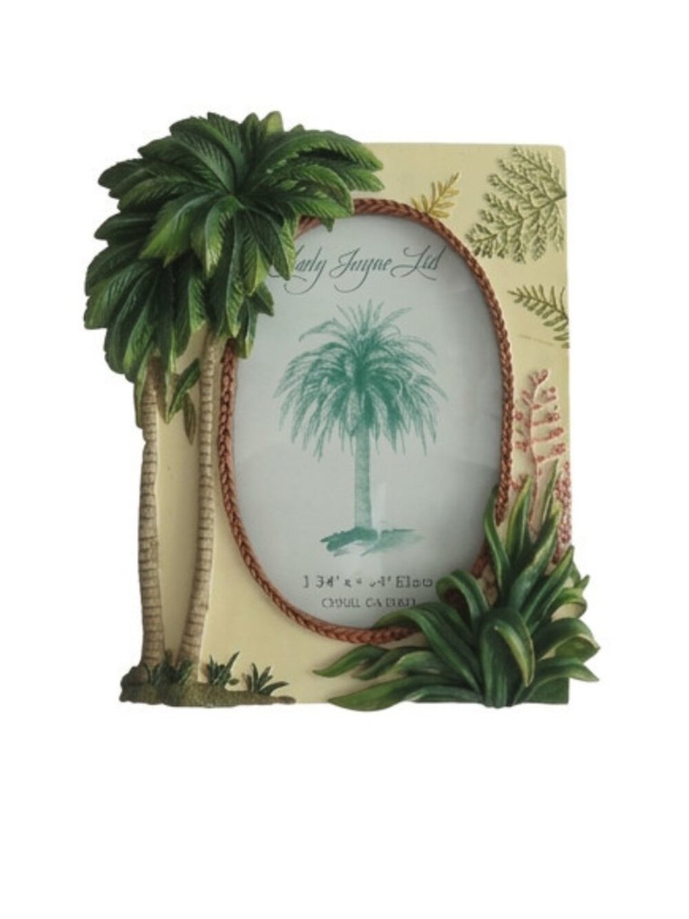 Lady Jayne Ltd Tropical Palm Tree Resin Picture Frame 3x4.25